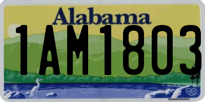 AL license plate 1AM1803