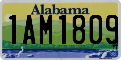 AL license plate 1AM1809
