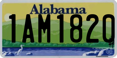 AL license plate 1AM1820
