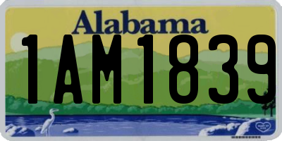 AL license plate 1AM1839