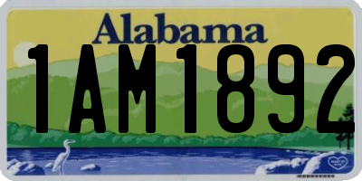 AL license plate 1AM1892