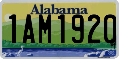 AL license plate 1AM1920