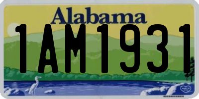 AL license plate 1AM1931