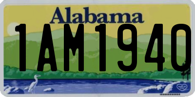 AL license plate 1AM1940