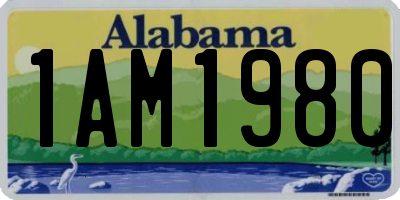 AL license plate 1AM1980