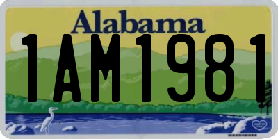 AL license plate 1AM1981