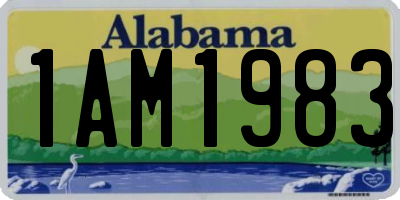 AL license plate 1AM1983