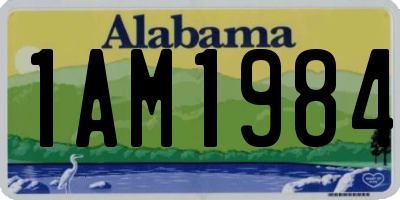 AL license plate 1AM1984