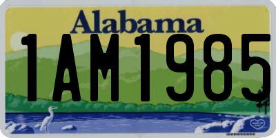 AL license plate 1AM1985