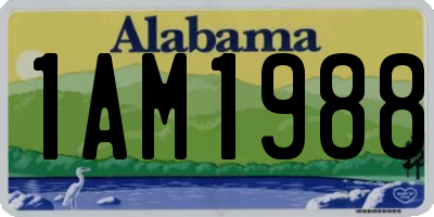 AL license plate 1AM1988