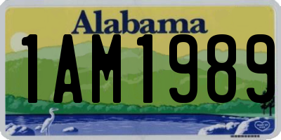 AL license plate 1AM1989