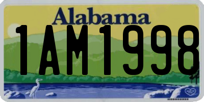 AL license plate 1AM1998