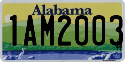 AL license plate 1AM2003