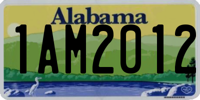 AL license plate 1AM2012