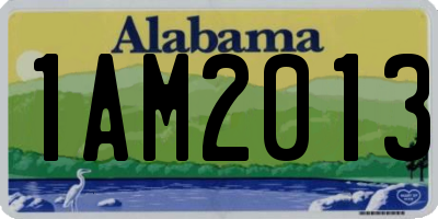 AL license plate 1AM2013