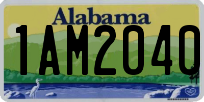 AL license plate 1AM2040