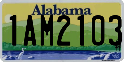 AL license plate 1AM2103