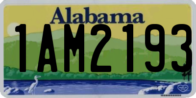 AL license plate 1AM2193