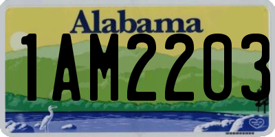 AL license plate 1AM2203