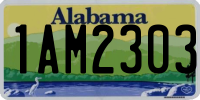 AL license plate 1AM2303