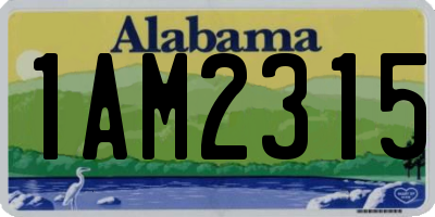 AL license plate 1AM2315