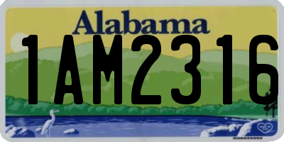 AL license plate 1AM2316