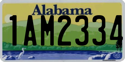 AL license plate 1AM2334