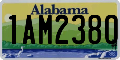 AL license plate 1AM2380