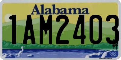 AL license plate 1AM2403