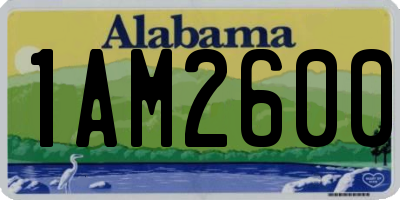 AL license plate 1AM2600
