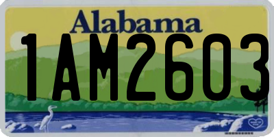AL license plate 1AM2603