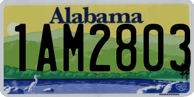 AL license plate 1AM2803