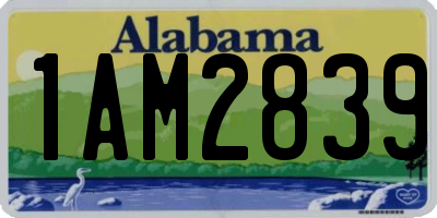 AL license plate 1AM2839