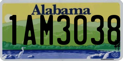 AL license plate 1AM3038