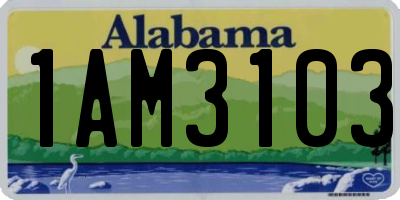 AL license plate 1AM3103