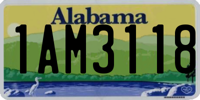 AL license plate 1AM3118