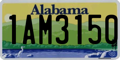 AL license plate 1AM3150