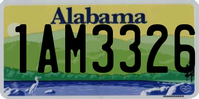 AL license plate 1AM3326