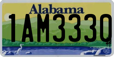 AL license plate 1AM3330