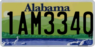 AL license plate 1AM3340