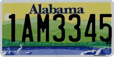 AL license plate 1AM3345