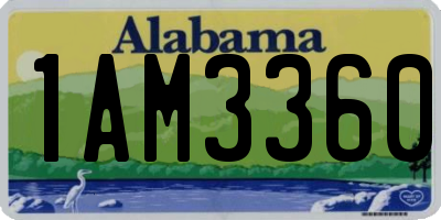 AL license plate 1AM3360