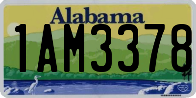 AL license plate 1AM3378