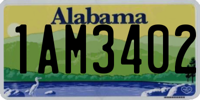 AL license plate 1AM3402