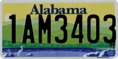 AL license plate 1AM3403