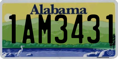 AL license plate 1AM3431