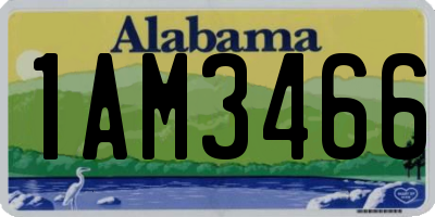 AL license plate 1AM3466