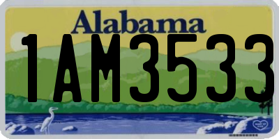 AL license plate 1AM3533