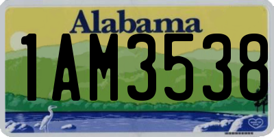 AL license plate 1AM3538