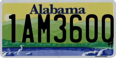 AL license plate 1AM3600